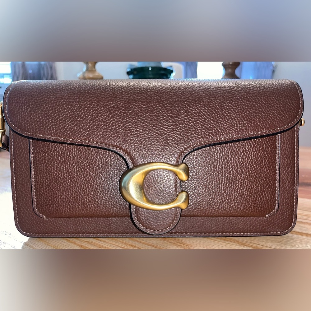 Coach Tabby Medium Polished Pebble Leather Shoulder Bag 26 - Picture 3 of 15